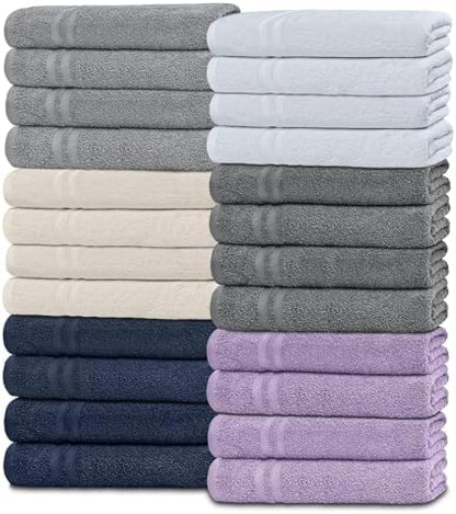 White Classic Wealuxe Multi Washcloths 24 Pack by WhiteClassic