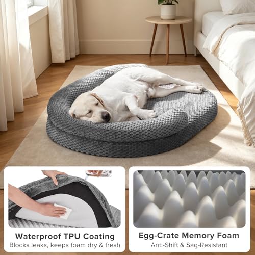 JOEJOY XXL Orthopedic Extra Large Dog Bed, Dark Grey - Image 5