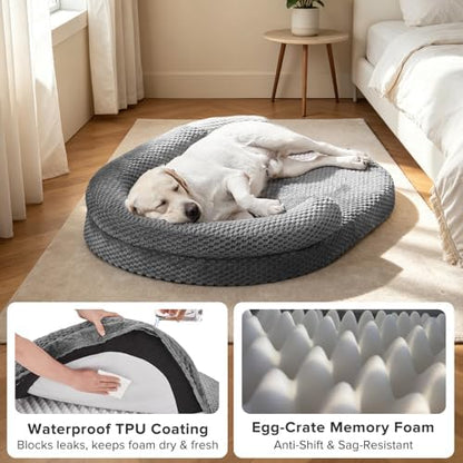 JOEJOY XXL Orthopedic Extra Large Dog Bed, Dark Grey - Image 5