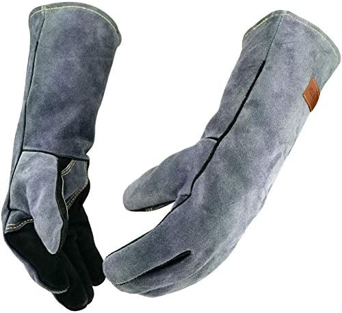WZQH 14 In, Welding Gloves, Fireplace Glove, Fire & Heat Resistant by WZQH