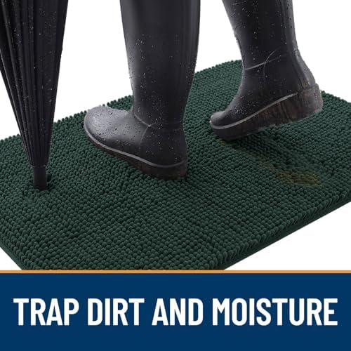 OLANLY Dog Door Mat for Muddy Paws 47x24, Super Absorbent Chenille Mud Mat - Image 2