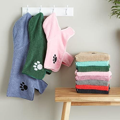 Bone Dry Pet Robe Collection, Embroidered Absorbent Microfiber Bath Robe - Image 7