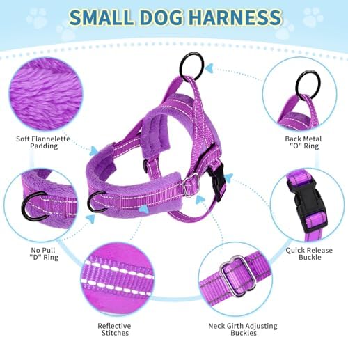 Lukovee Small Dog Harness and Leash Set, No Pull Soft Padded Vest - Image 2