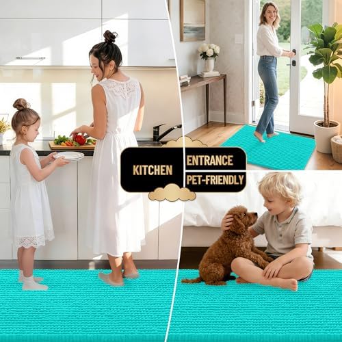 OLANLY Thick Chenille Bathroom Runner Rugs 44x24, Absorbent Bath Mat - Image 6