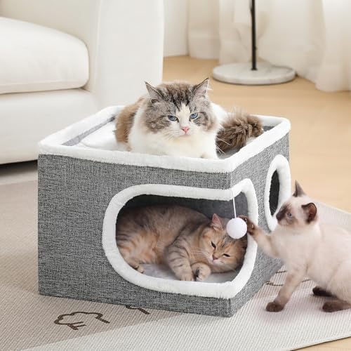 Cat Beds for Indoor Cats, Large Covered Cat Bed Cave - Image 7