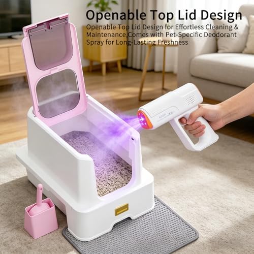 RIZZARI Pink Cat Litter Box: Covered Top Entry - Image 6