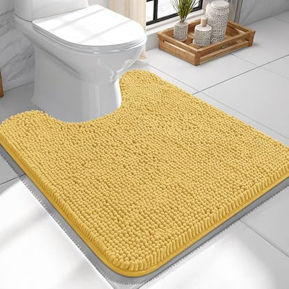 OLANLY Toilet Rugs U-Shaped 24x24, Soft Absorbent Chenille Contour Rugs by OLANLY