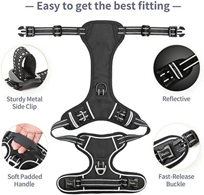 HEELE Dog Harness, No Pull Adjustable Padded Reflective Harness - Image 4