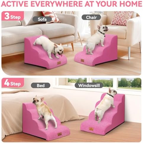 Zerbuger Dog Ramp and Stairs for Bed, Nonslip Cover - Image 3