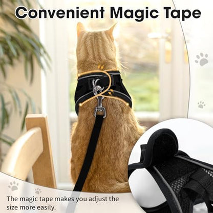 Cat Vest Harness and Leash Set, Escape Proof Kitten Harness Black M - Image 4