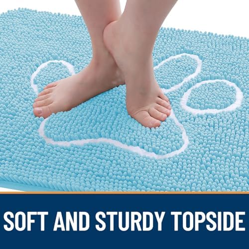 OLANLY Dog Door Mat for Muddy Paws 48x30, Paw Print Design Chenille Mud Mat - Image 4