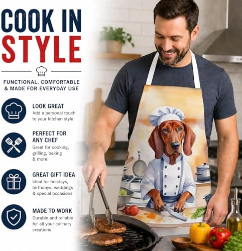 Caroline's Treasures Redbone Coonhound The Chef Apron Cooking Kitchen Server - Image 2