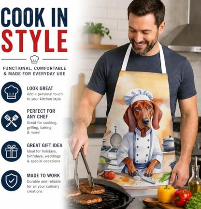 Caroline's Treasures Redbone Coonhound The Chef Apron Cooking Kitchen Server - Image 2