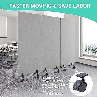 66in 3 Panel+3 Panel Soundproof Room Divider, Acoustic Office Divider - Image 5