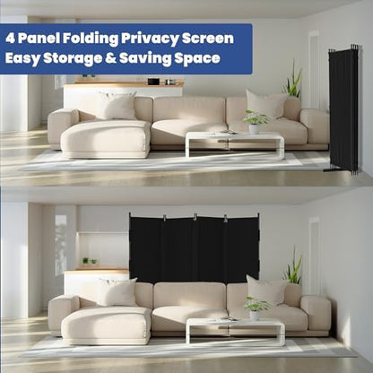Room Divider, 4 Panel Upgraded 88” Folding Screen Highly Secretive - Image 6