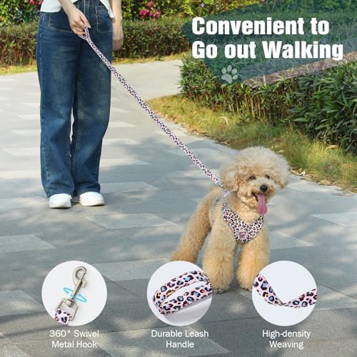 Pawaboo Small Dog Harness and Leash Set, Puppy Harness X-Frame Adjustable - Image 6