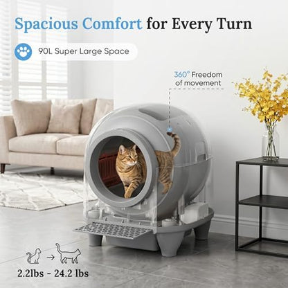 Greesum Fully Enclosed Self-Cleaning Cat Litter Box - Image 5