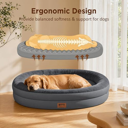 Waterproof Orthopedic Dog Bed for Medium Dogs, Dark Grey - Image 5