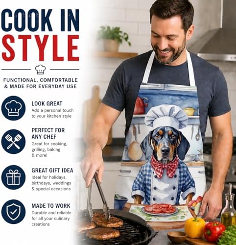 Caroline's Treasures Bluetick Coonhound The Chef Apron Cooking Kitchen Server - Image 2