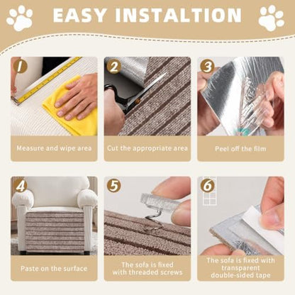 SEPAZON Cat Scratch Furniture Protector, Adhesive Climbing Carpet Mat - Image 5
