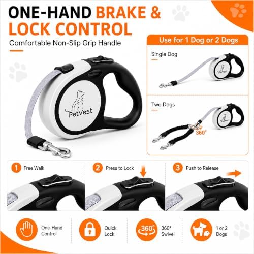 Dual Retractable Dog Leash, 10 FT Tangle-Free Leash - Image 6