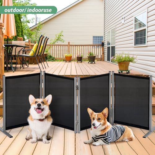 RANTILA 4 Panel Indoor Foldable Dog Fence Freestanding Dog Gate - Image 7