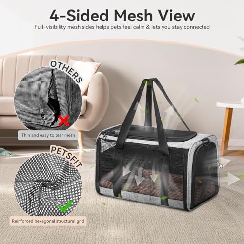 PETSFIT Cat Carrier Soft with Patented Safety Buckles, Safe - Image 6