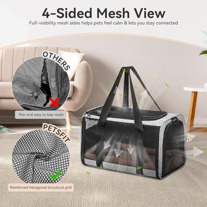 PETSFIT Cat Carrier Soft with Patented Safety Buckles, Safe - Image 6