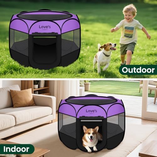Love's cabin Pet Puppy Dog Playpen, Medium Dog Tent Crates Cage Indoor/Outdoor - Image 6