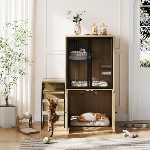 TrailBlaze Modern Double Cat Litter Box Enclosure Furniture – Hidden Storage by Unknown