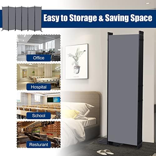 Room Divider 6 Panel-132''Wide, 6FT Room Dividers and Folding Privacy Screen - Image 4