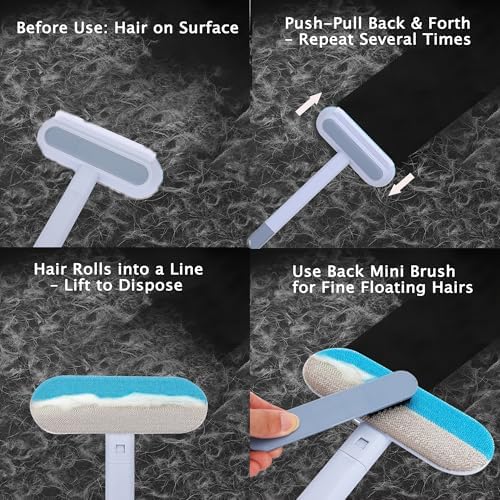 Pet Hair Remover for Furniture-17.3" Reusable Lint Brush for Dog & Cat Hair - Image 5