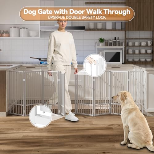 SNUOWU Full Metal Freestanding Dog Gate - Image 5
