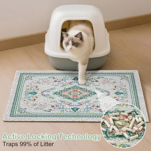 Glittme Cat Litter Mat 33"x22" Non-Slip Washable Trapping Mat - Image 2