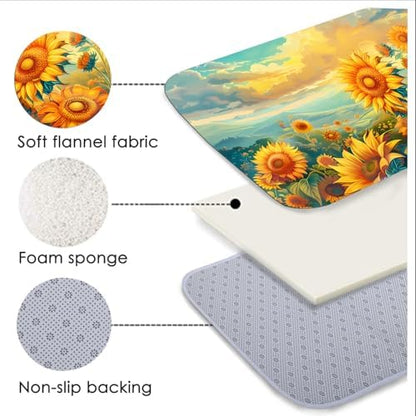 Memory Foam Bath Mat Flannel Absorbing Water Floor Carpet 29x17 in - Image 2