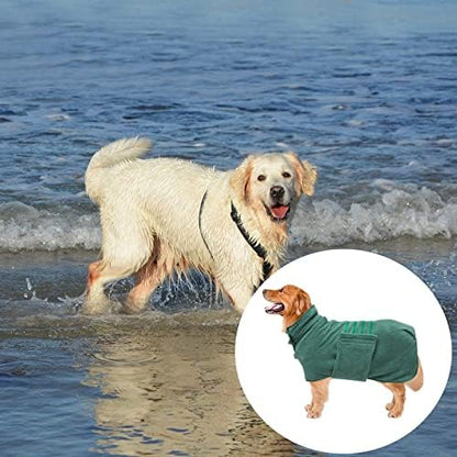 Geyecete Pineapple Grid Fast Drying Super Absorbent Dog Cat Bath Robe Towel - Image 5