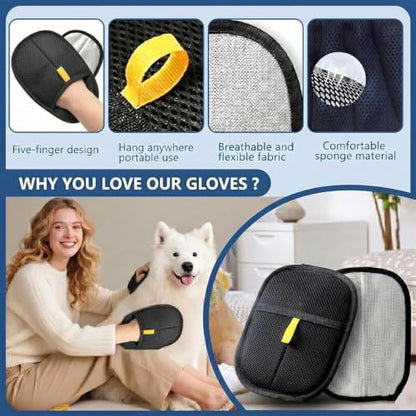 2-Pack Pet Hair Removal Glove, 5-Finger Electrostatic Fur Remover, Reusable - Image 7