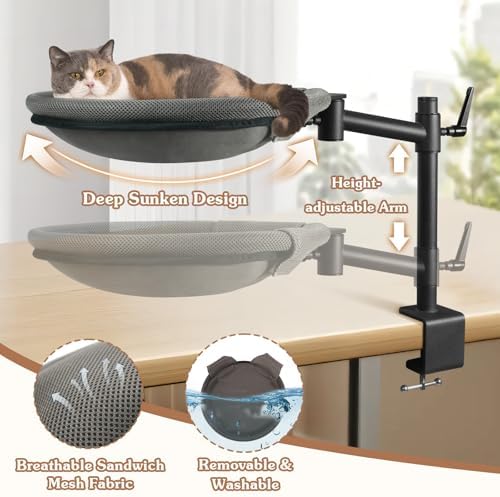 Cat Desk Bed - with 360° Rotating & Adjustable Height - Image 3