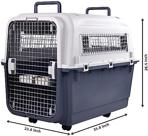 Elevon Plastic Kennels Pet Carrier Rolling Plastic Airline Approved Wire Door - Image 3