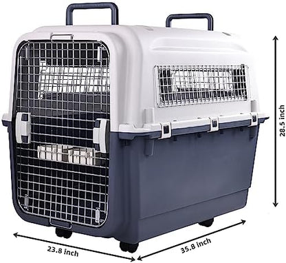 Elevon Plastic Kennels Pet Carrier Rolling Plastic Airline Approved Wire Door - Image 3