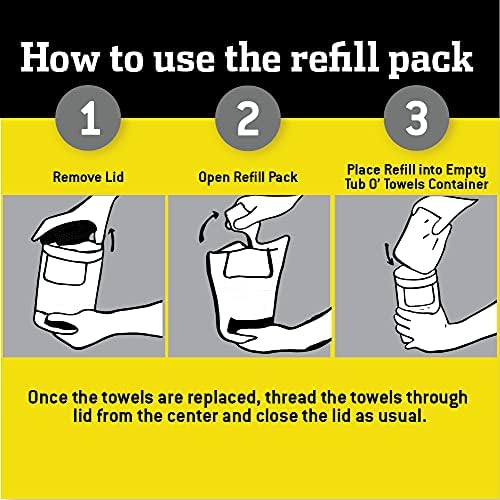 Tub O' Towels Heavy Duty Cleaning Wipes, Refill Pack - Image 2