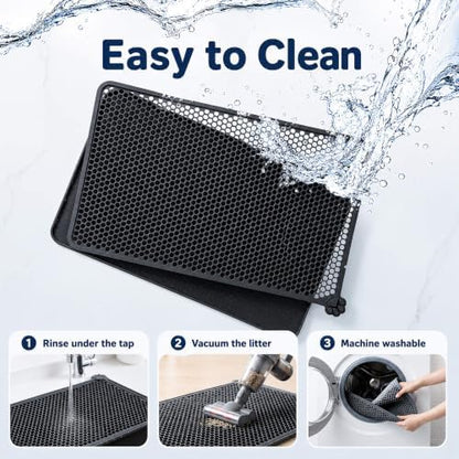 Silicone Cat Litter Mat 24x15" Double Layer Honeycomb Non-Slip - Image 4