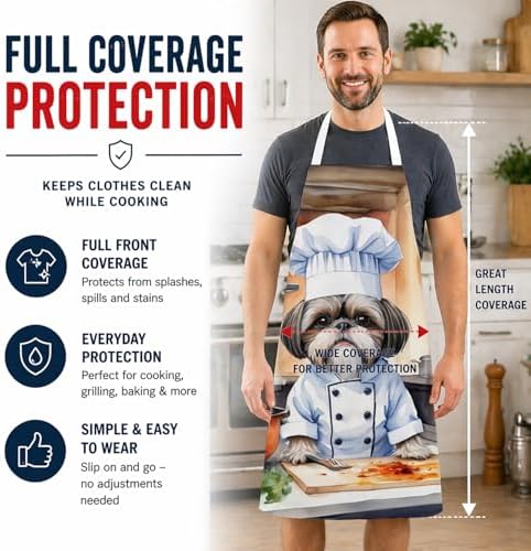Caroline's Treasures Shih Tzu The Chef Apron Cooking Kitchen Server Baking - Image 3