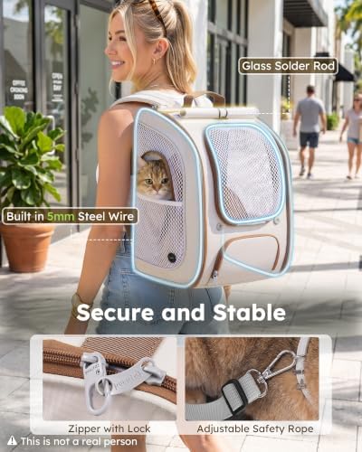 Pecute Cat Backpack Carrier, Spacious & Breathable Pet Backpack - Image 2