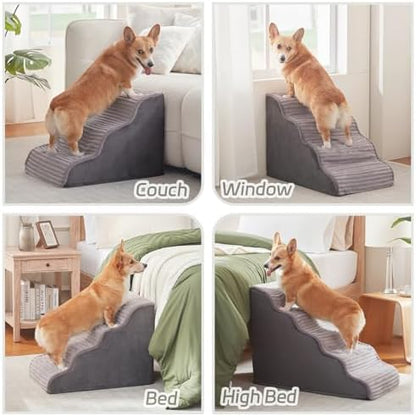 Laojin Balhen Dog Stairs for Small Dogs and Cats 18" H, High Density Support - Image 2