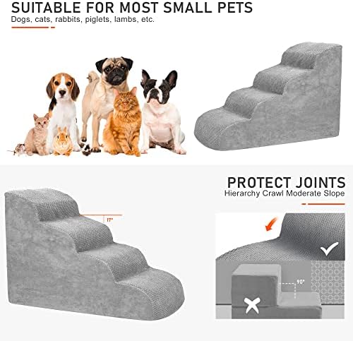 Dog Stairs for Small Dogs, High Density Foam Dog Steps, Extra Wide Non-Slip Pet - Image 5