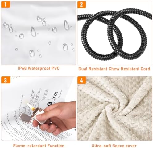 INVENHO Extra Large Pet Heating Pad, Adjustable Temperature Waterproof Dog Cat - Image 7