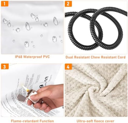 INVENHO Extra Large Pet Heating Pad, Adjustable Temperature Waterproof Dog Cat - Image 7