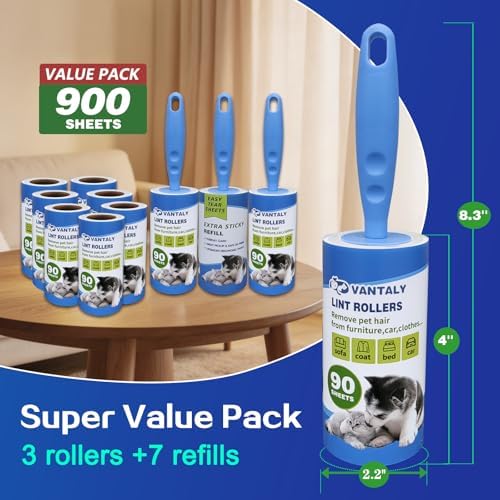 Extra Sticky Lint Roller Mega Value Set 900 Sheets - Image 3