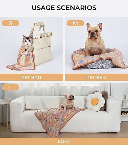 1 Pack 3 Blankets Super Soft Fluffy Cute Bone Pattern Pet Blanket Flannel Throw - Image 2